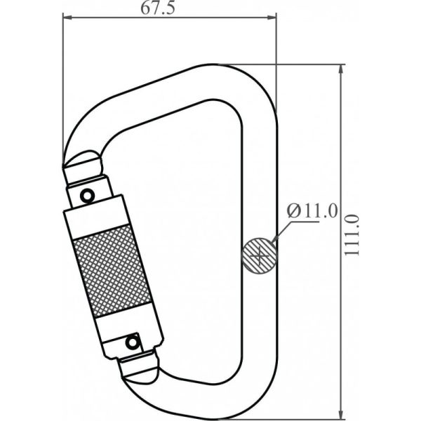 Aluminiumkarabiner mit Automatikverschluss Vierteldrehung