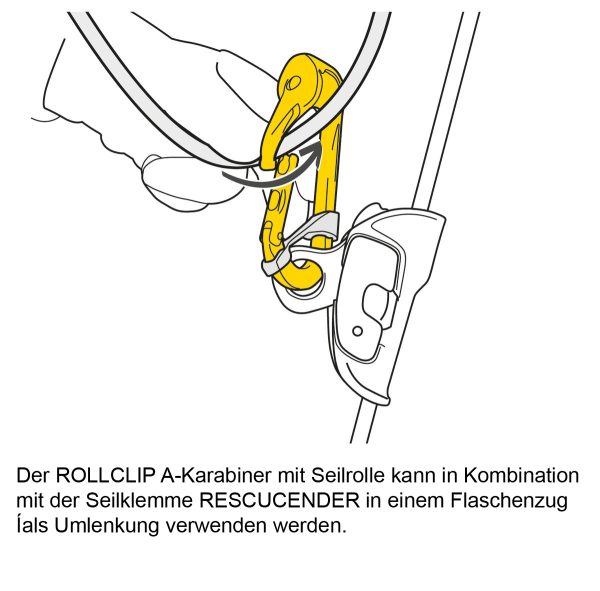 Petzl® Karabiner mit Seilrolle ROLLCLIP