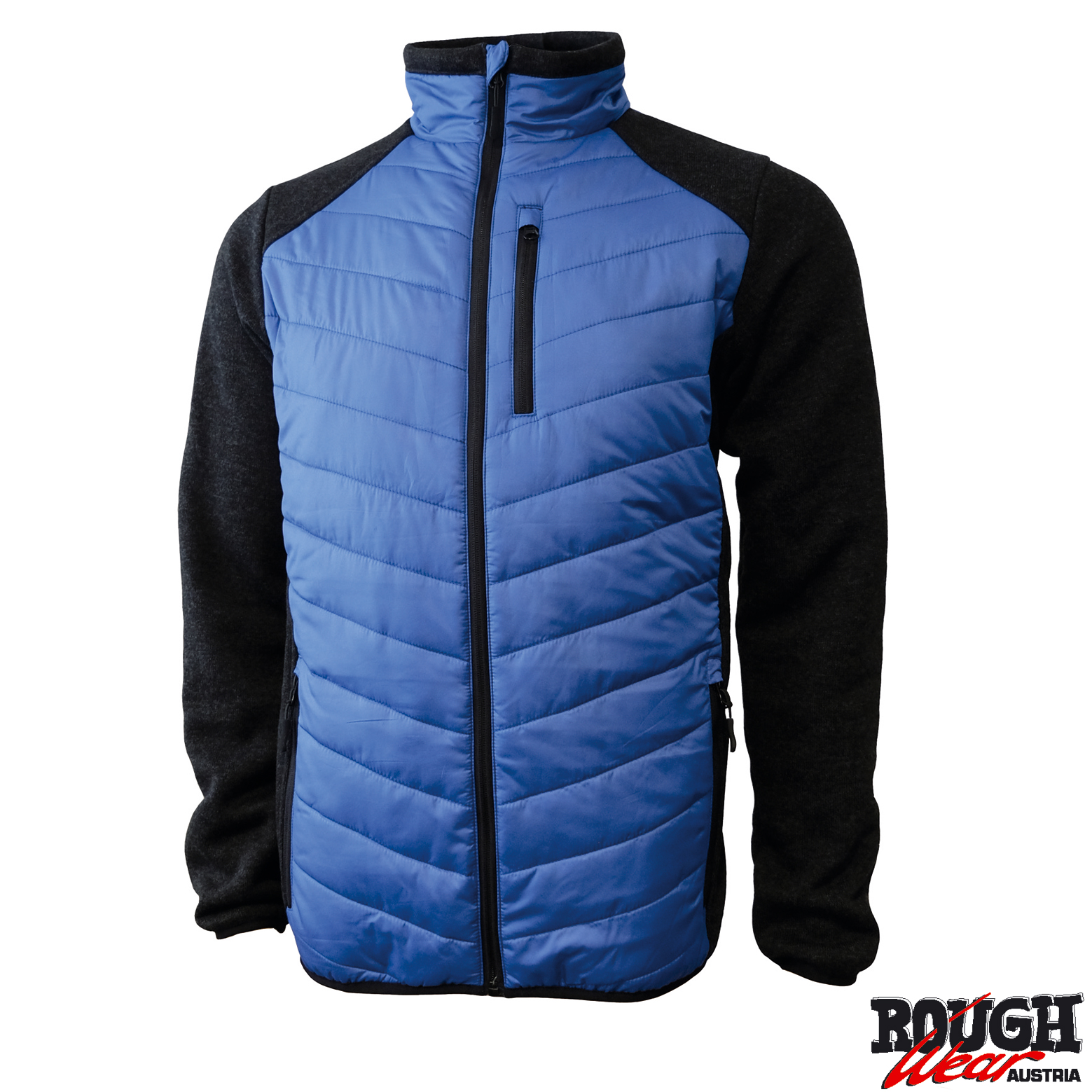 HYBRIDJACKE Salzburg royal/graphit | Strickfleece & Stepp | Warme Outdoor- & Freizeitjacke