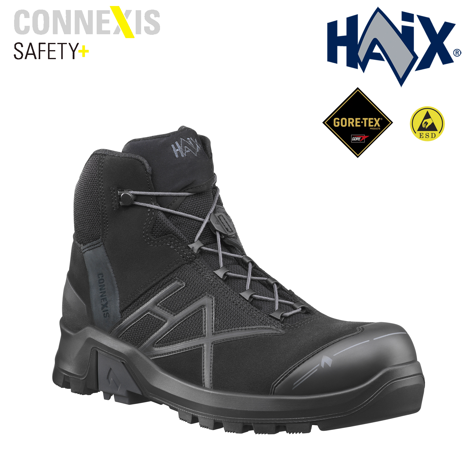 HAIX® CONNEXIS Safety+ GTX mid black-black S7S – Sicherheit & Komfort