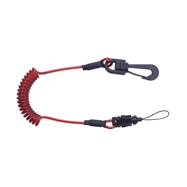 Kratos Coil Tool Lanyard mit Drehwirbel-Karabiner & abnehmbaren Schlaufe