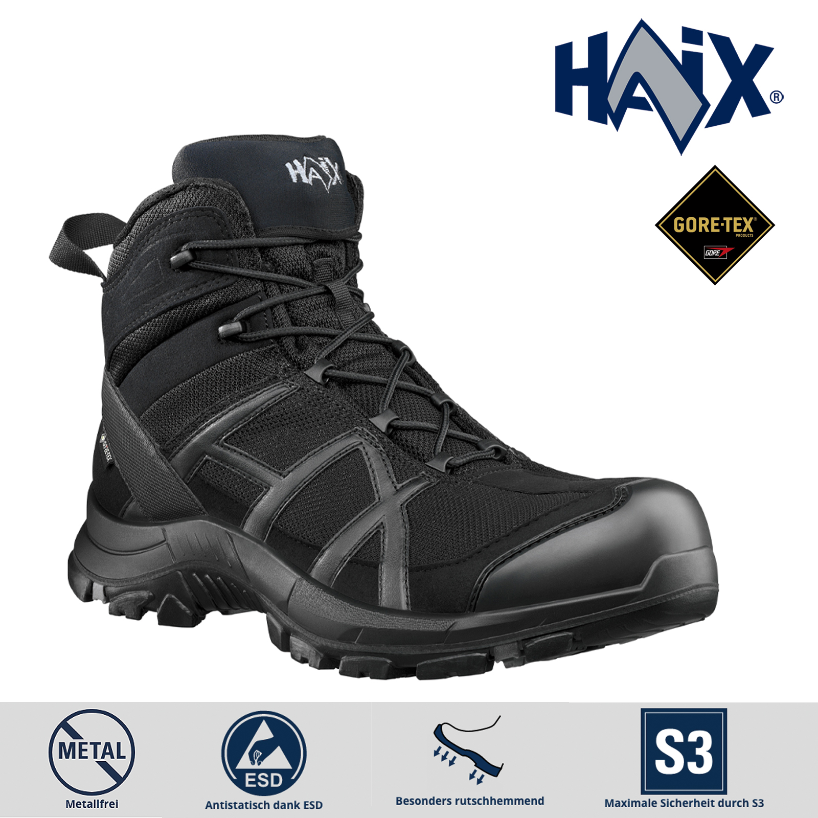 Haix® BLACK EAGLE Safety 40 mid black/black S3 HRO