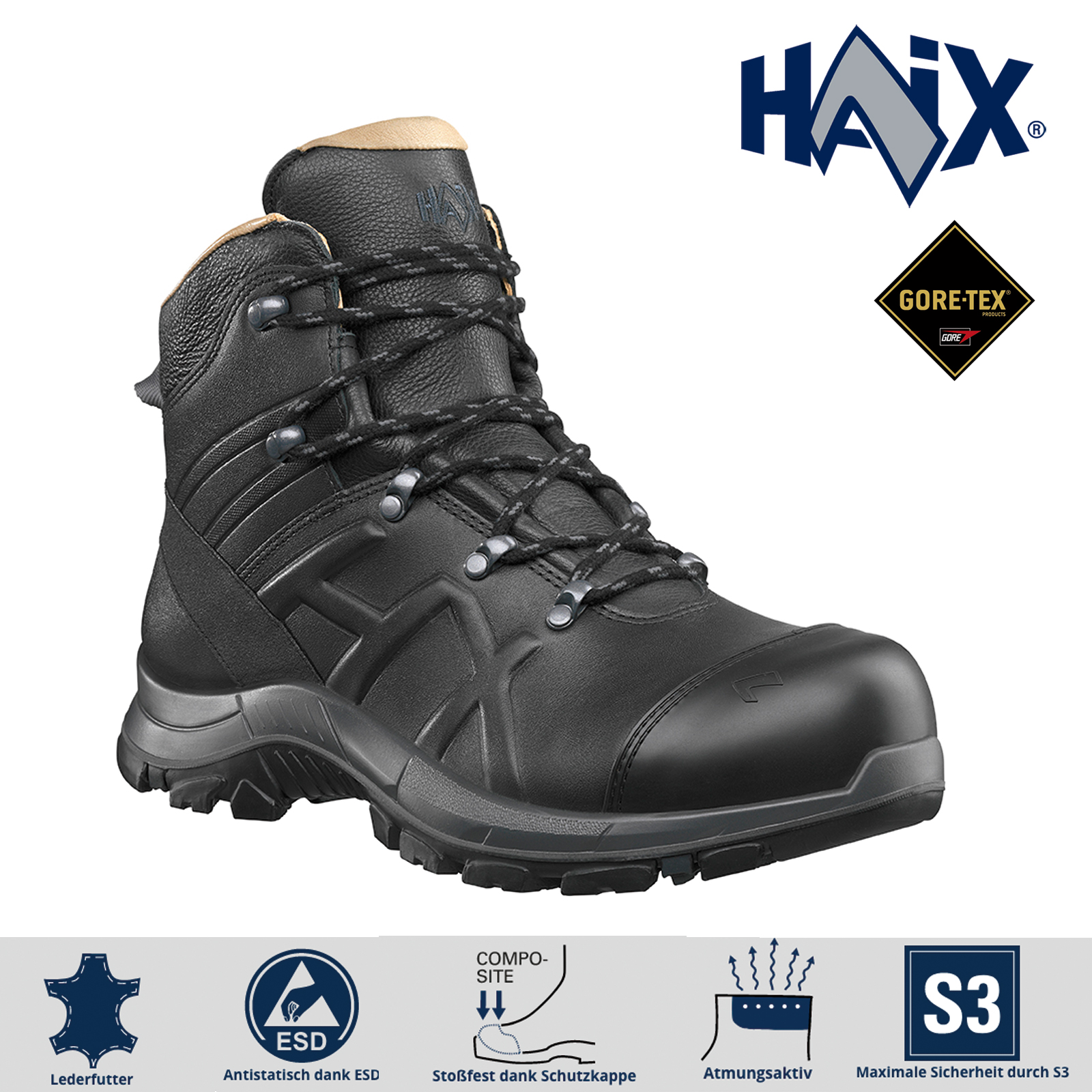 Haix® Black Eagle Safety 56 LL mid S3 HRO Sicherheitsschuhe