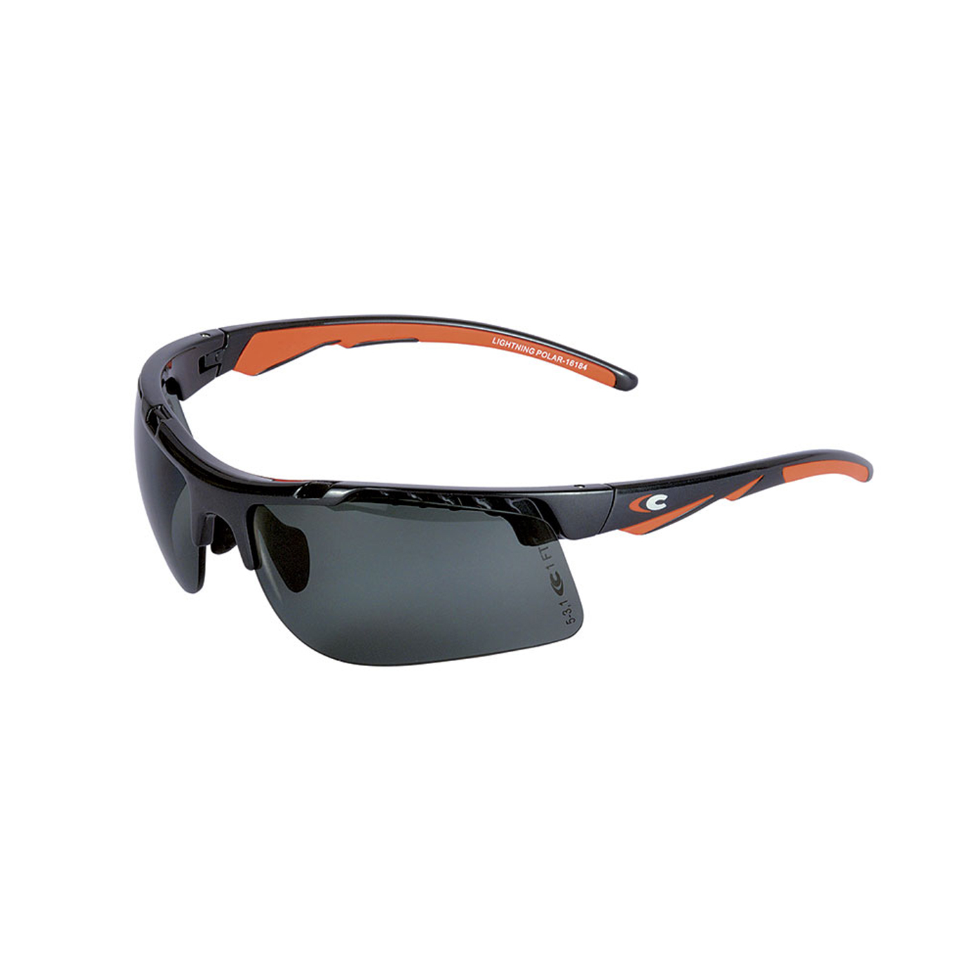 Schutzbrille LIGHTNING POLAR black/orange grau