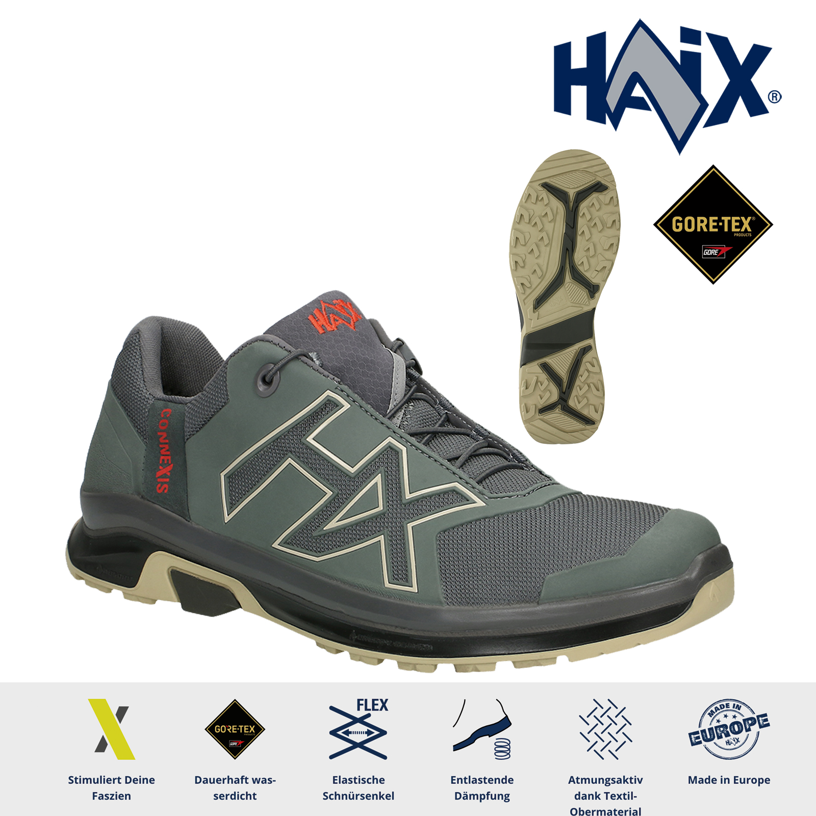 Haix® CONNEXIS Go 2.0 GTX low/grey-beige