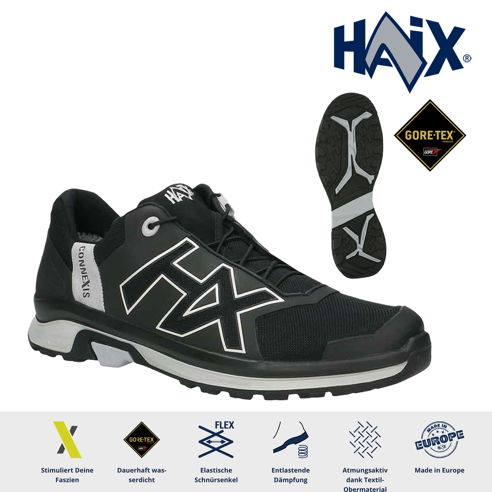 Haix® CONNEXIS Go 2.0 GTX low black-silver