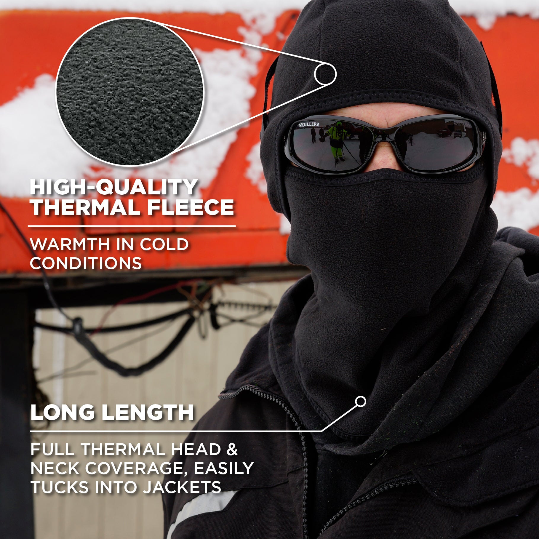 Balaclava Gesichtsmaske / Sturmhaube 2-teilig – Fleece-Kälteschutz für Arbeit & Outdoor – Bild 5
