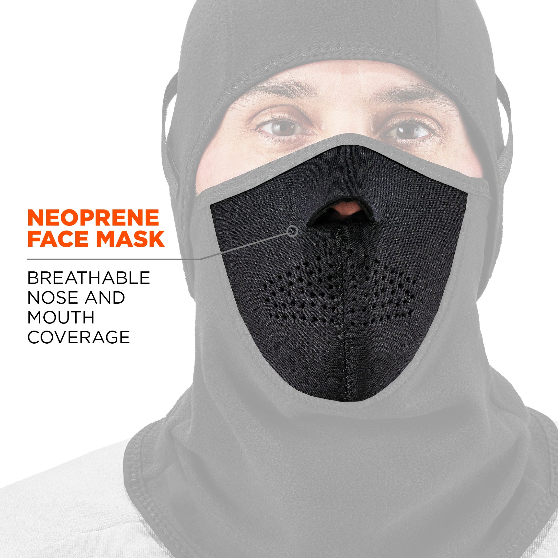 Balaclava Gesichtsmaske / Sturmhaube  2-teilig Fleece/Neopren – atmungsaktiver Kälteschutz – Bild 8
