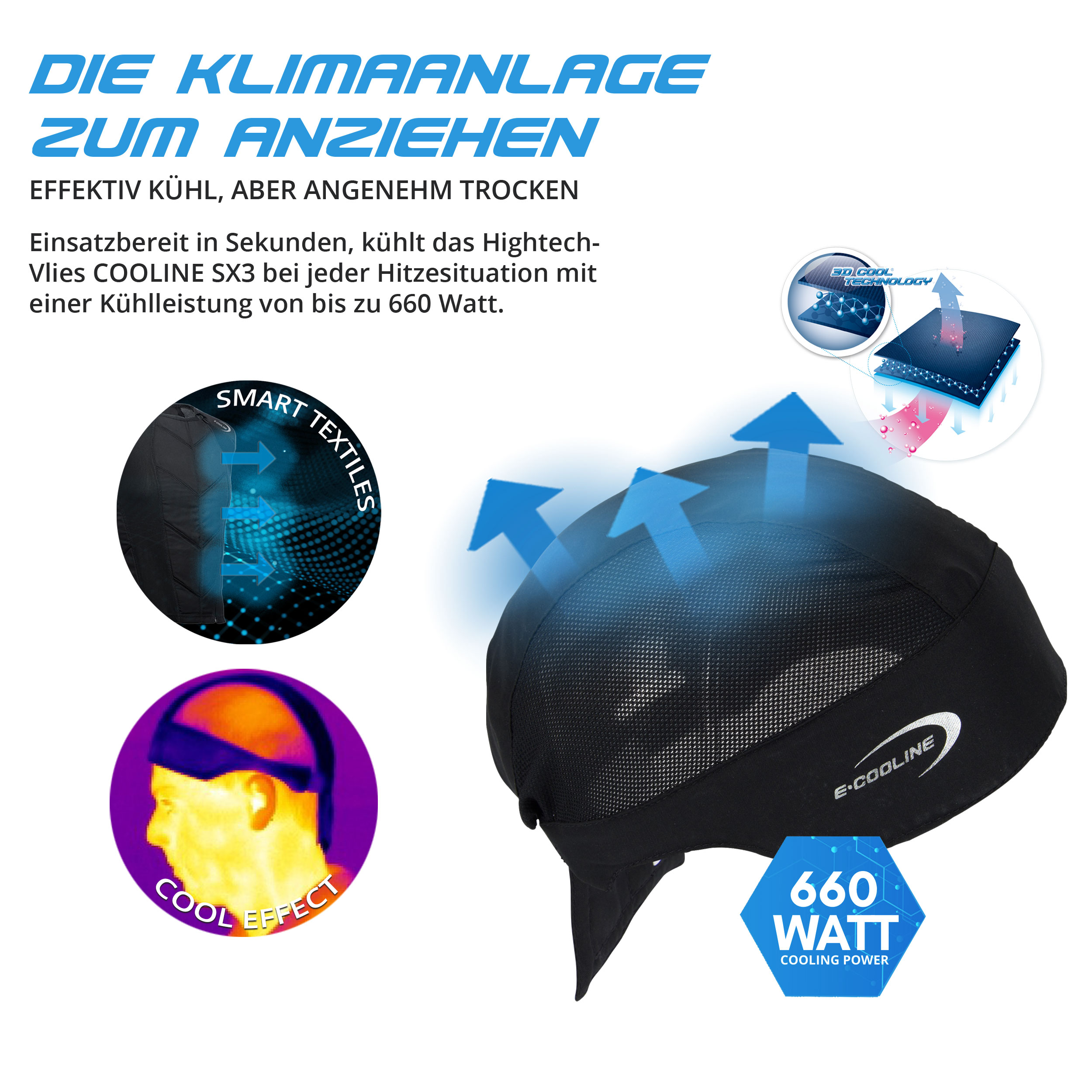 E.COOLINE Powercool SX3 BandanaAir – kühlendes Bandana bei Hitze – Bild 2