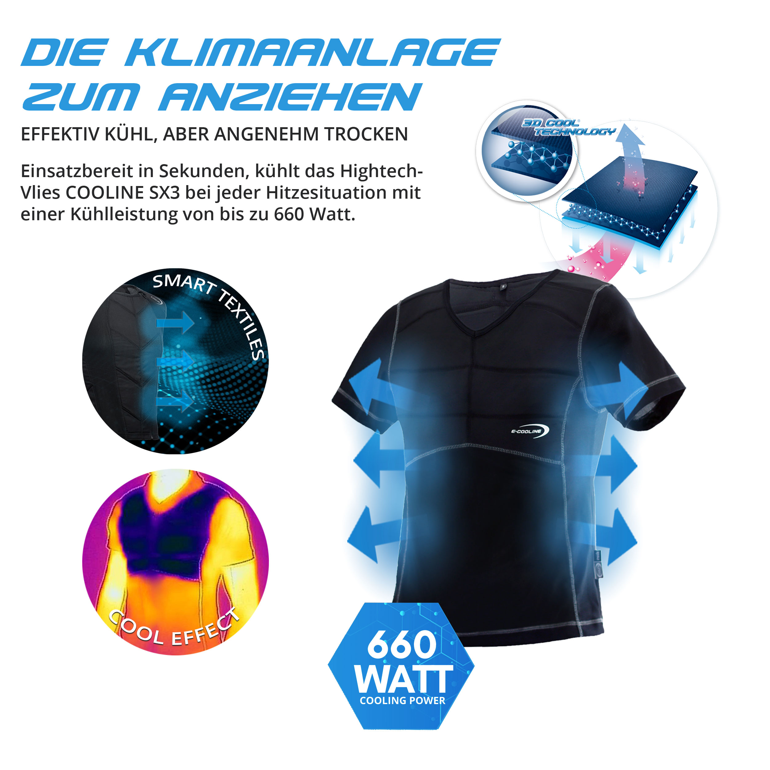 E.COOLINE Powercool SX3 T-Shirt – kühlendes T-Shirt für Sommer & Arbeit – Bild 2