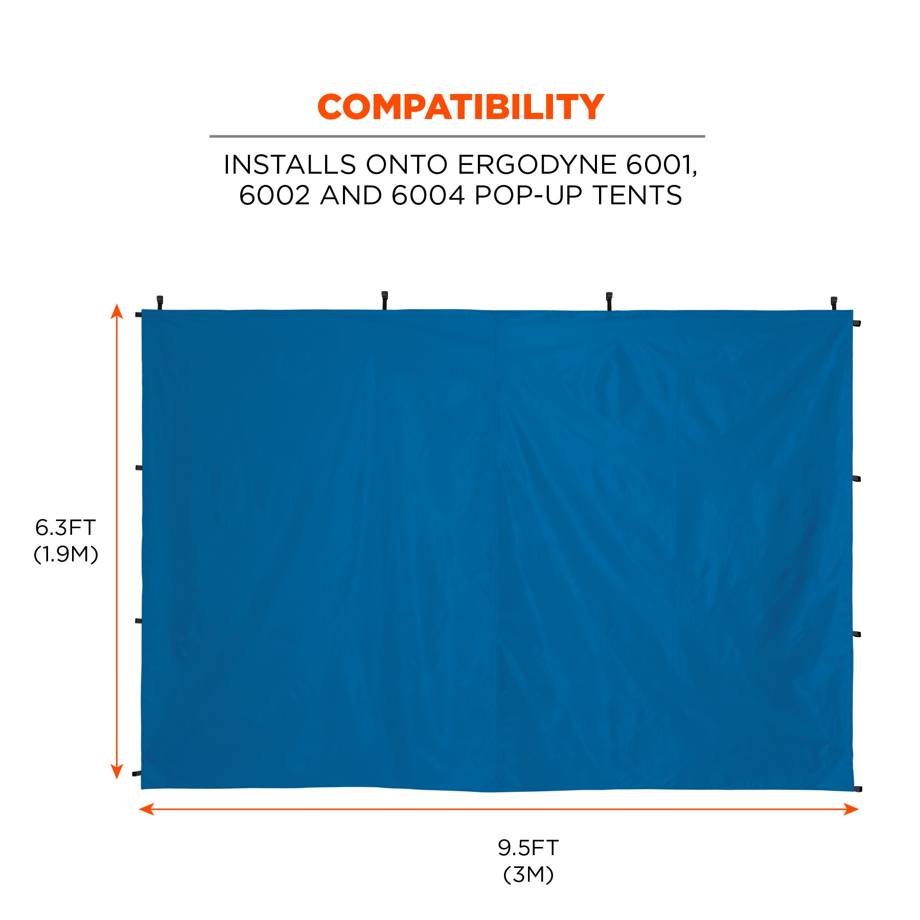 SHAX 6194 Seitenwand 3x3 m blau | Zeltwand für Pop-Up-Zelte wasserdicht – Bild 5