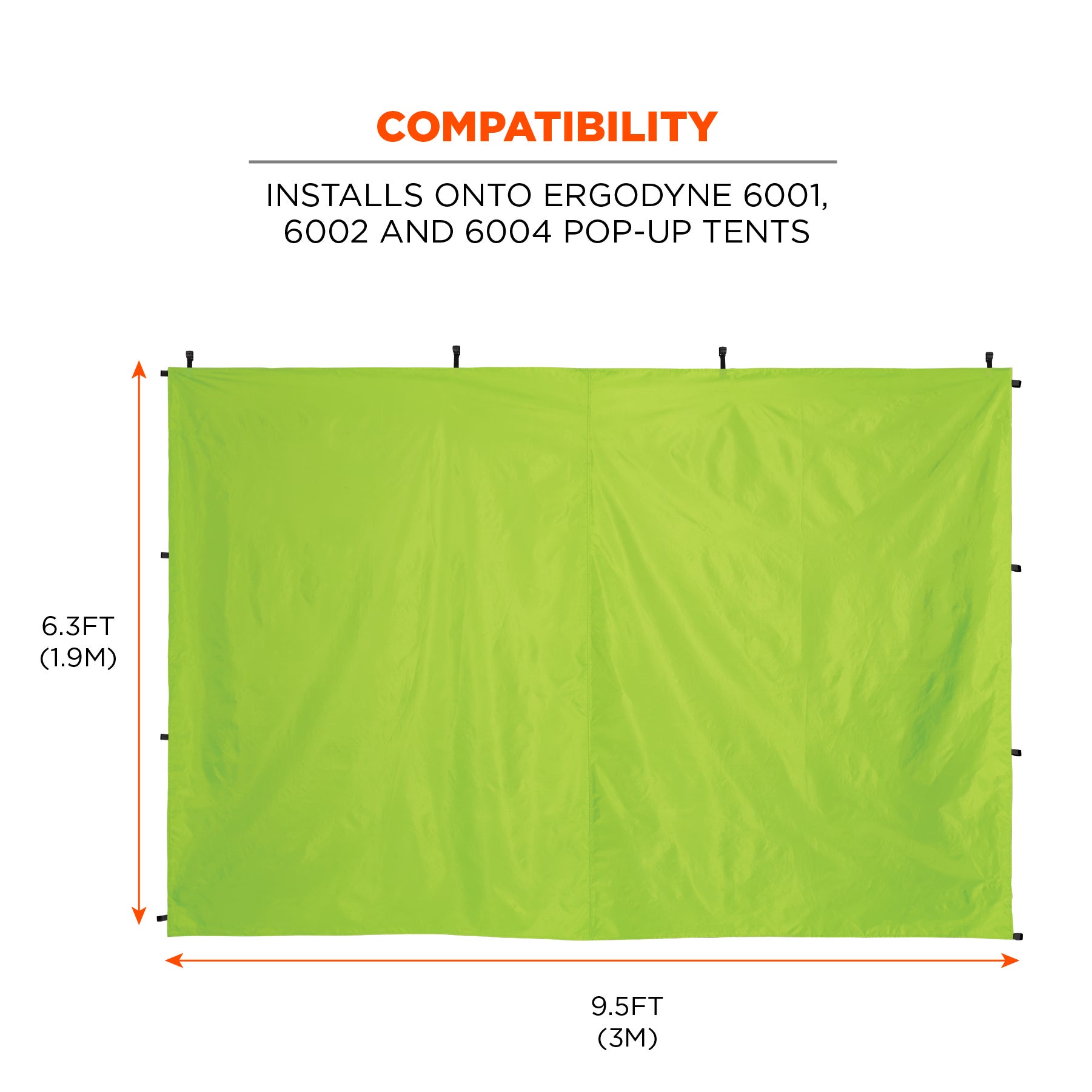 SHAX 6194 Seitenwand 3x3 m lime | Zeltwand für Pop-Up-Zelte wasserdicht – Bild 4